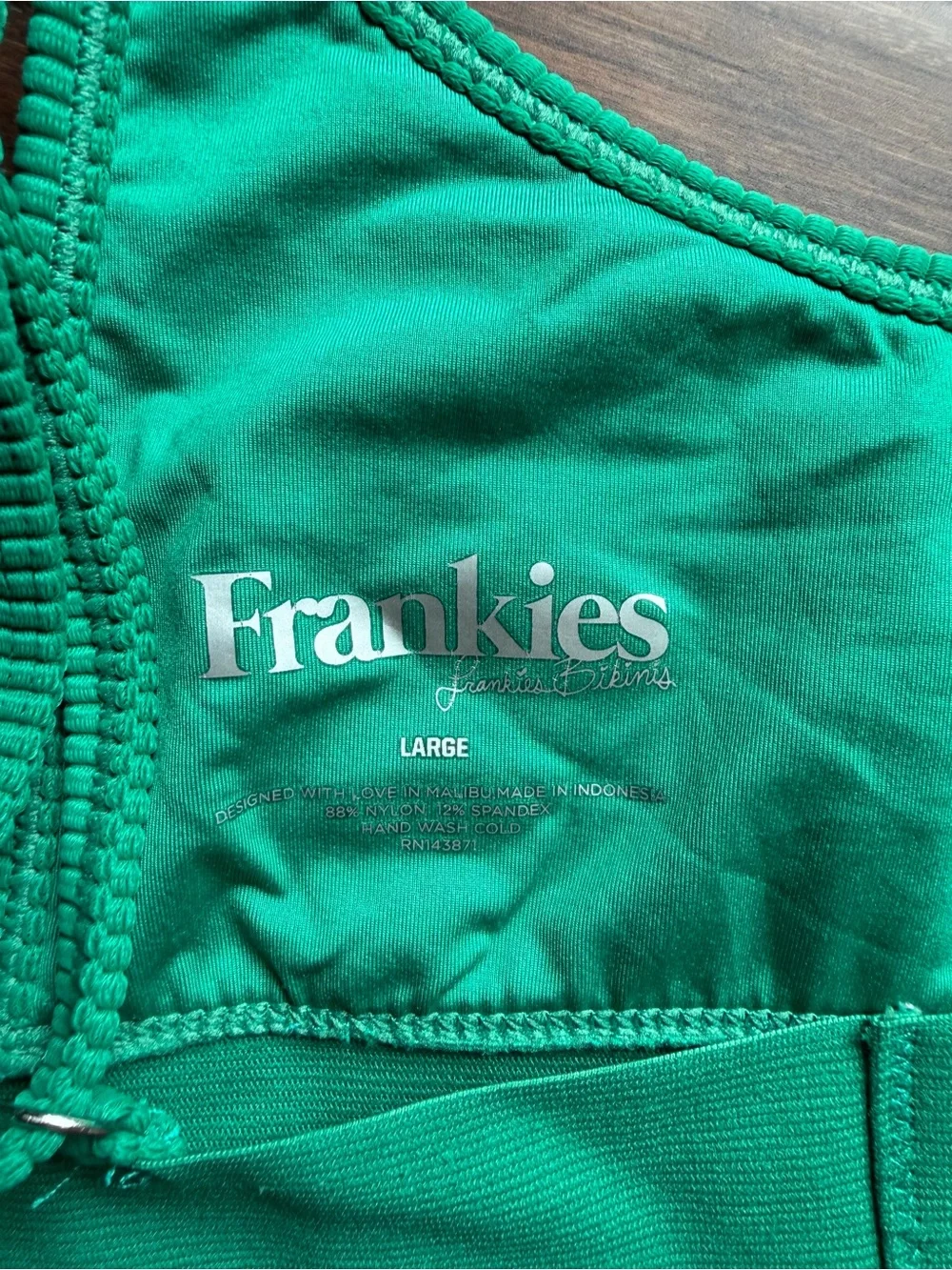 Frankie’s Bikinis Gabrielle Swimsuit Top Emerald Green L